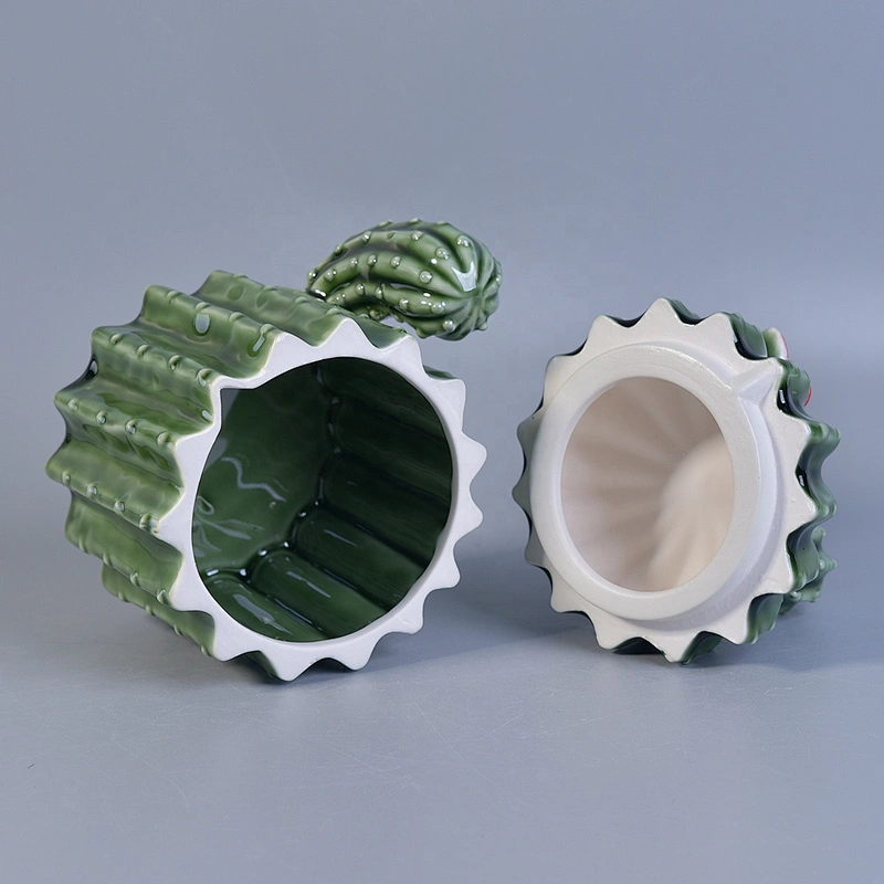 Sunny custom empty ceramic holder for candle making with lid