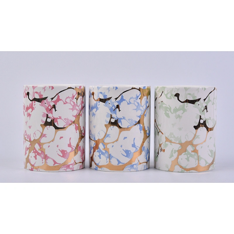 10oz 20oz Sunny design Wholesales custom pink cylinder ceramic candle jar