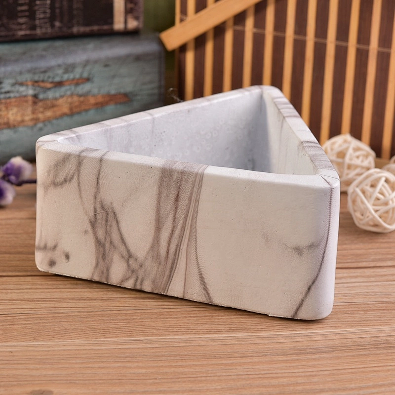 Triangle concrete candle jar custom home decor