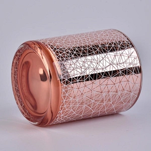Rose Gold Glass Candle Jars Home Decor