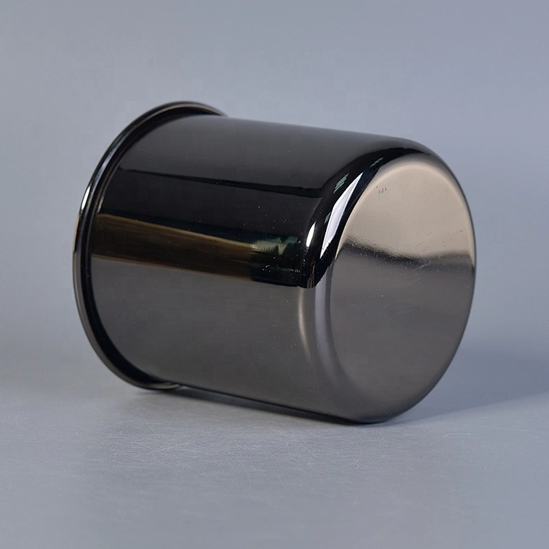 Cylinder silver Candle Jars Metal Container for Wedding Decor in bulk