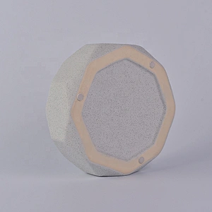 Sunny grey luxury Polygon tealight ceramic candle jar