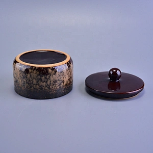 500ml Vintage ceramic votive candle jar with lid wholesales