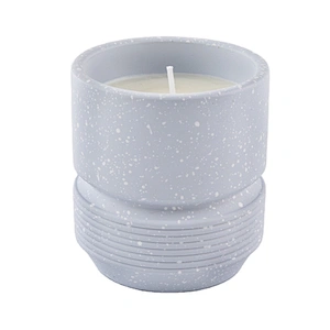 Wholesales custom blue cement concrete candle jars home decoration