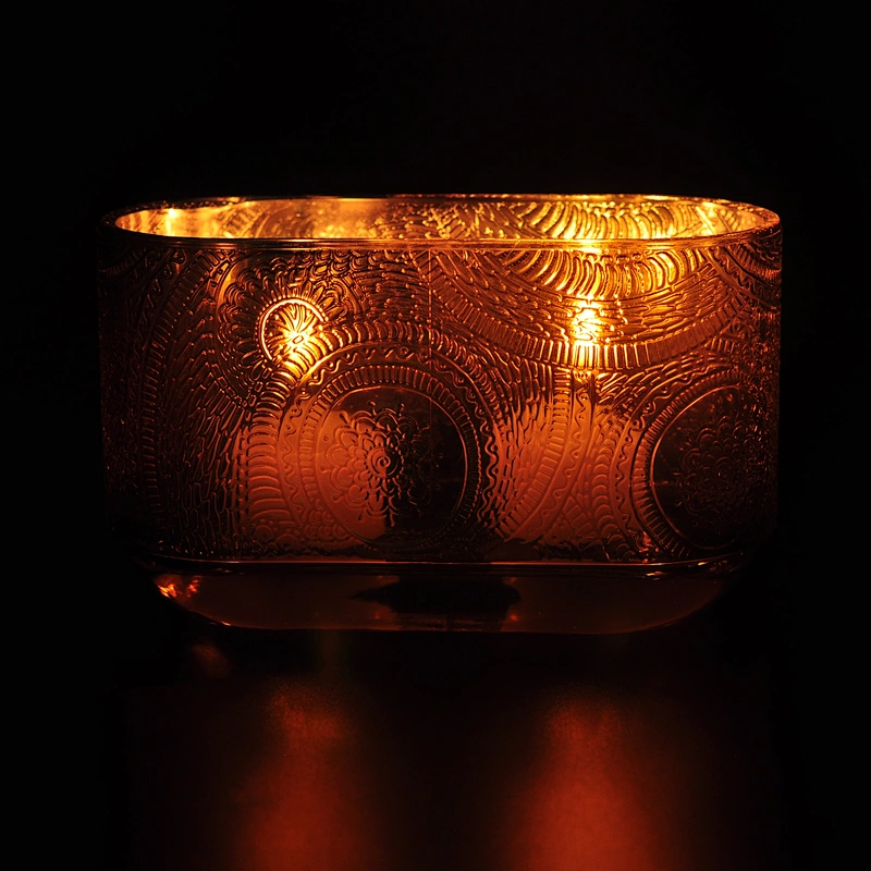 20oz christmas tealight Glass candle holders with wood cover