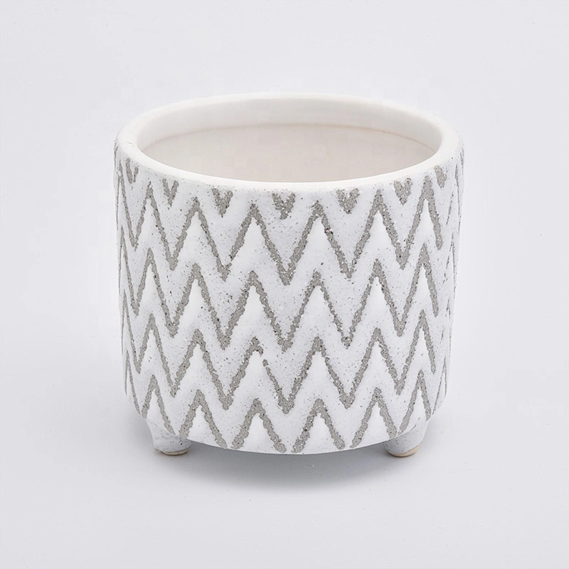 Round ceramic candle vessel vintage candle holder suppliers home decor