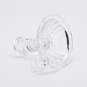 Empty high candlestick glass votive candelabra with base home decoration wholesale