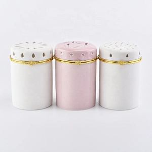 Cylinder ceramic votive candle jars customized candle holders with lid home decor wholesale
