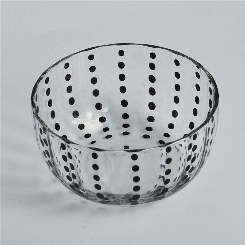 Wholesales glass candle jars dotted design home decoration