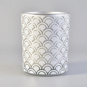 Hot selling silver custom finish cylinder candle glass holders
