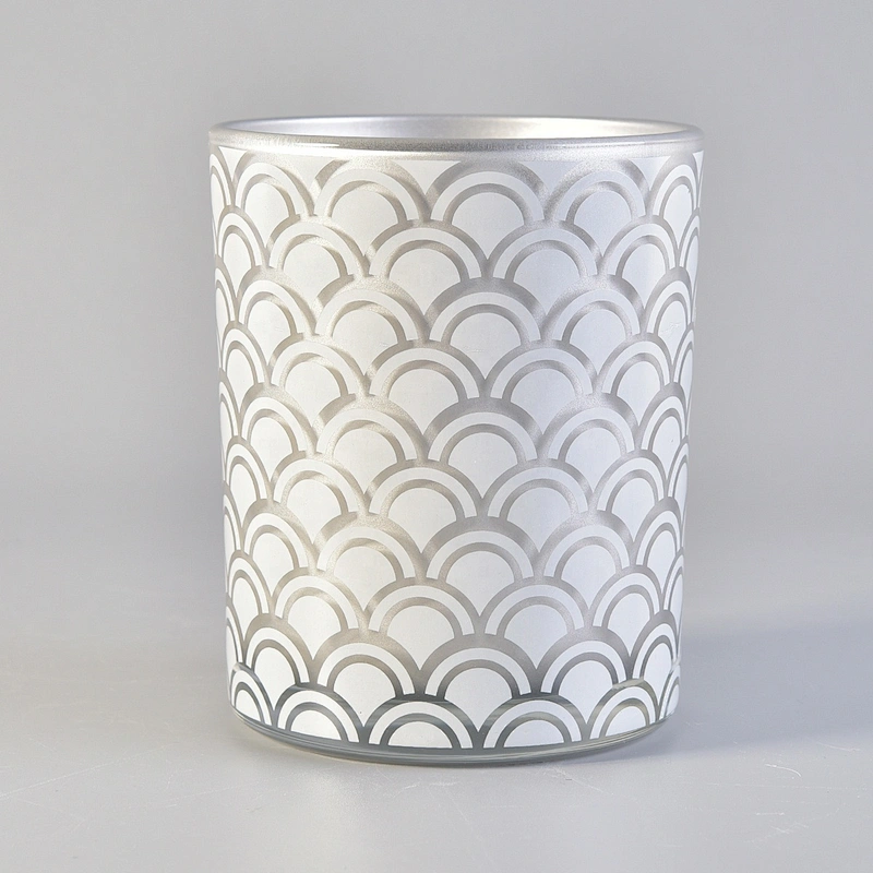 Hot selling silver custom finish cylinder candle glass holders