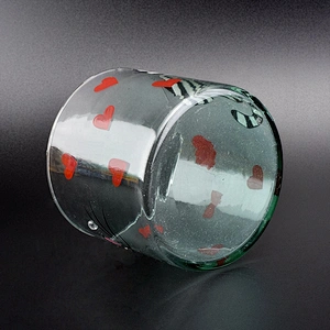 Wholesales cat glass candle jars heart home decoration