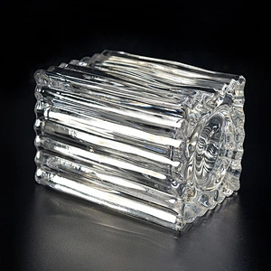 Square Glass Candle jar tealight candle Holder home Decor supply