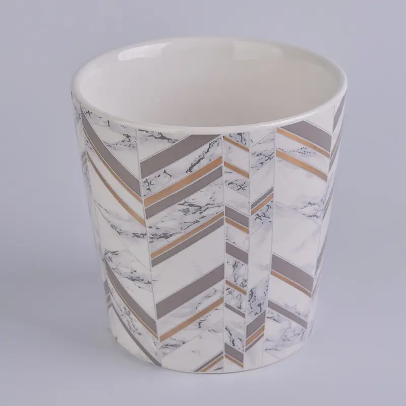 ceramic candle jar with decal 600ml