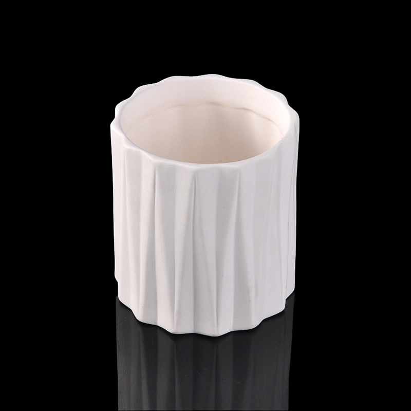Antique ceramic jar for candle and plant pure white ceramic jar