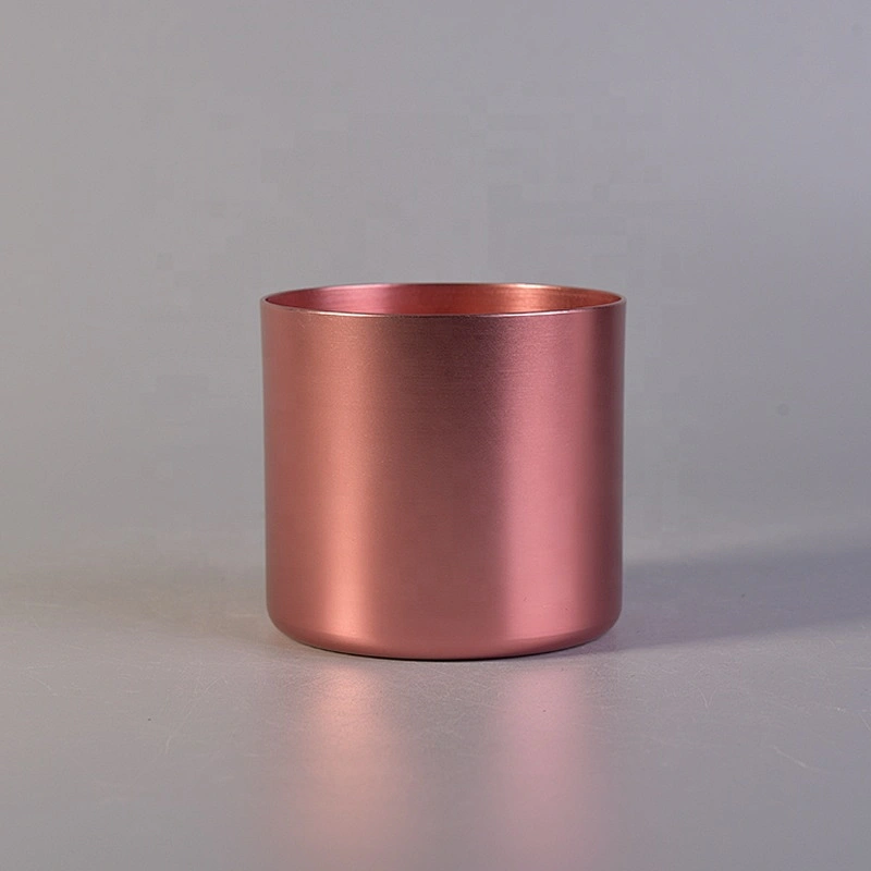 Custom pink candle tealight holder metal candle jar home decoration