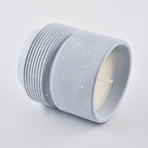 Wholesales custom blue cement concrete candle jars home decoration
