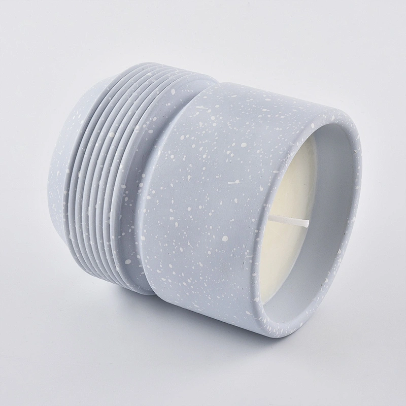 Wholesales custom blue cement concrete candle jars home decoration