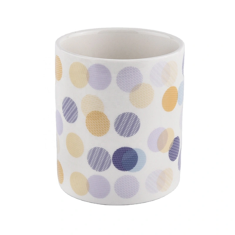 Sunny Luxury white custom logo ceramic candle jar holder 10oz 20oz