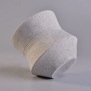 Wholesales custom votive grey luxury cement concrete candle jar 8oz 10oz 14oz