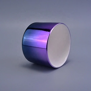 Plating ceramic candle iridescent jar table use