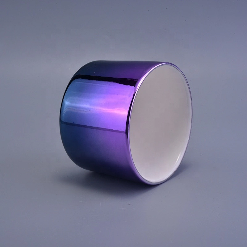 Plating ceramic candle iridescent jar table use