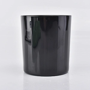black pillar candle holder, glass cylinder candle jar