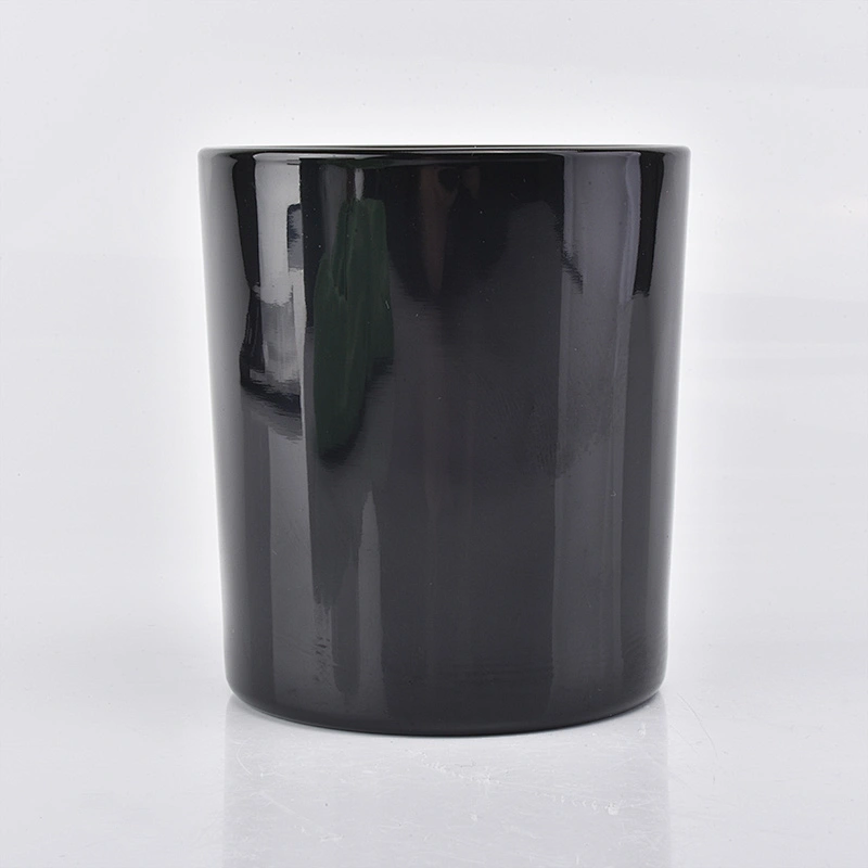 black pillar candle holder, glass cylinder candle jar