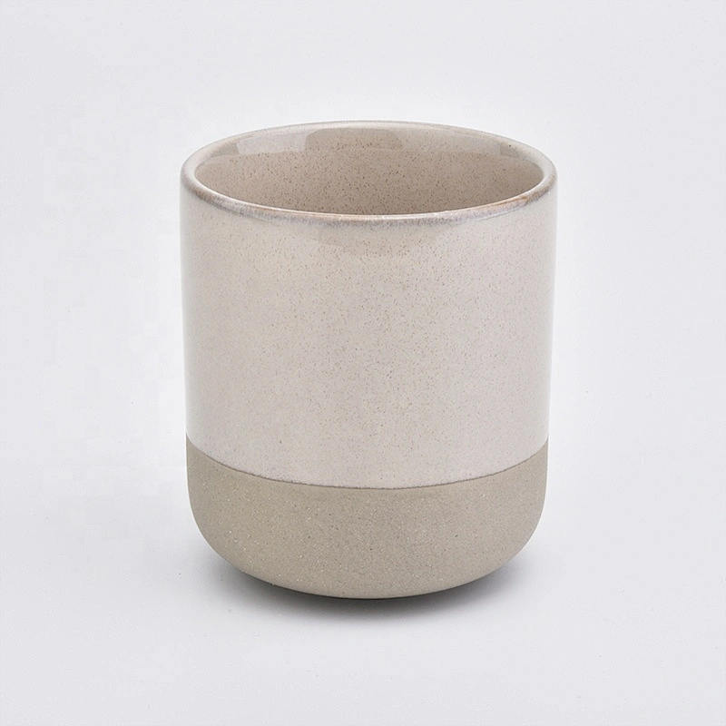 Matte cylinder handmade ceramic candle jars tea light candle container home decor wholesale