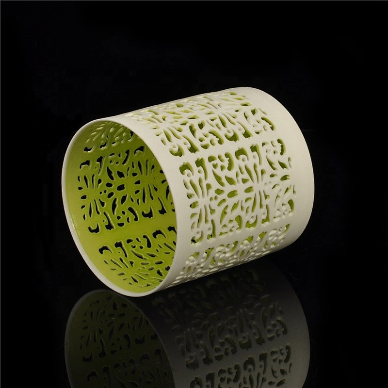 10oz Vintage hollow tea light ceramic candle holder