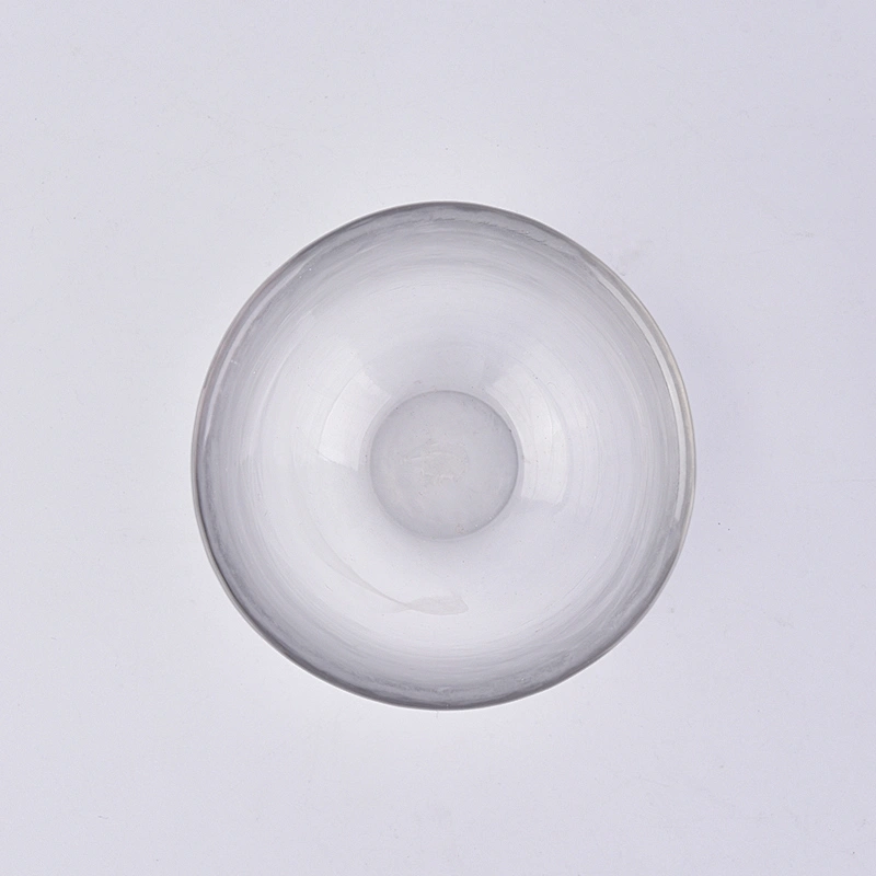 Random glass candle vessel hand made white color