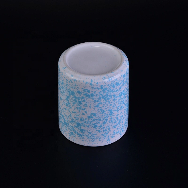 Wholesale decorative blue ceramic candle jar