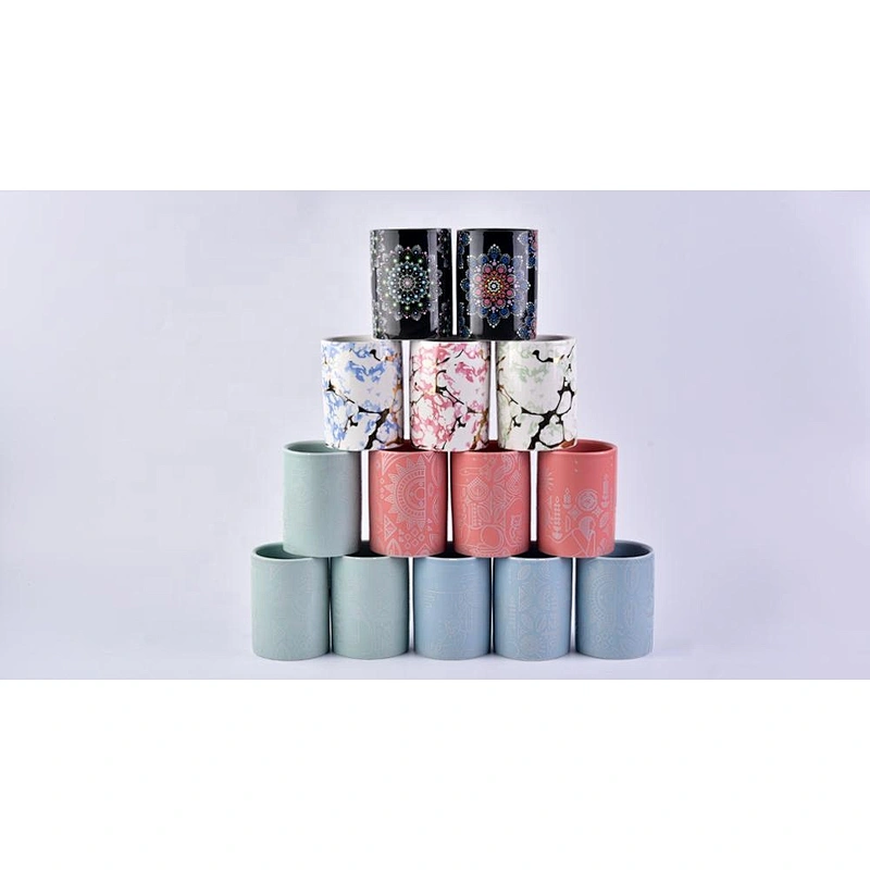 8oz 10oz cylinder ceramic jars for soy candle filling