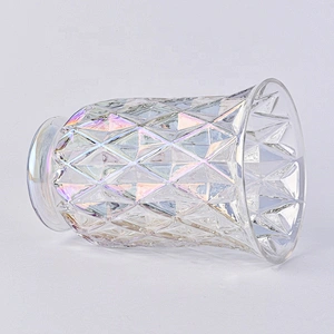 Geo personalized high crystal candle container votive scented glass candle jars wedding occasion wholesale