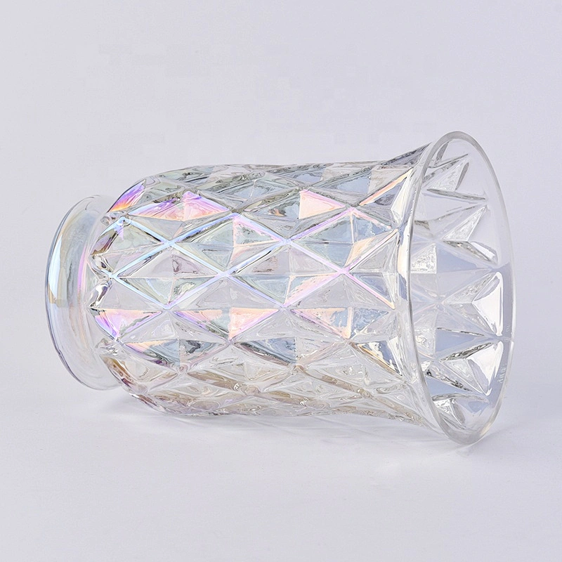 Geo personalized high crystal candle container votive scented glass candle jars wedding occasion wholesale