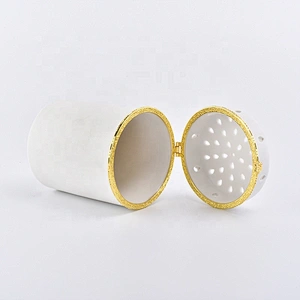 Luxury  ceramic votive candle jars candle vessel with lid home decor in bulk