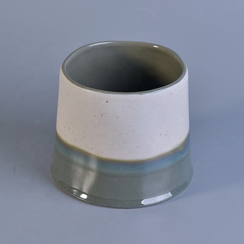 Elegant green round ceramic candle containers votive candle holders home decoration supply