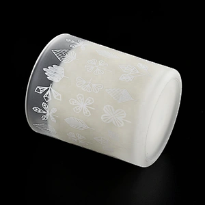 Sunny white matte luxury empty glass candle jars holder for candle making