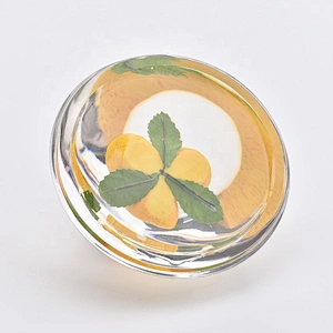 Low MOQ Custom round glass lid for candle jar supplier