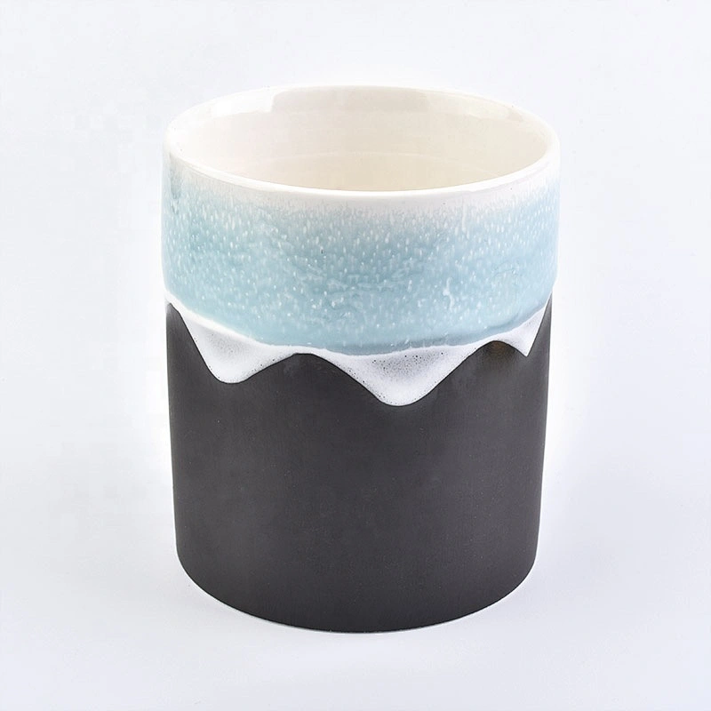 Wholesale Ceramic Candle Holder with Copper Metal Lid Home Decoration