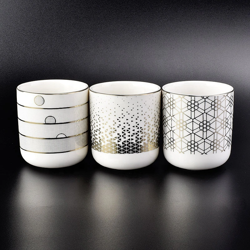 Wholesale Ceramic Candle Holder Mosaic Pattern Metallic Designs Home Decoration