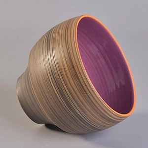 Amber decorative empty ceramic bowl for candle making suppliers