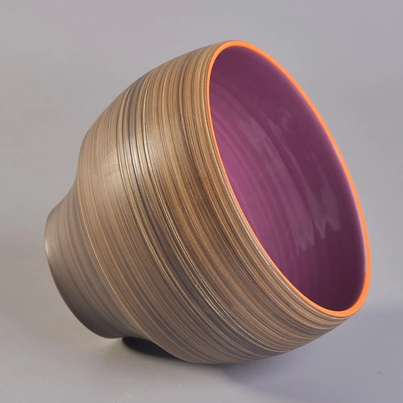 Amber decorative empty ceramic bowl for candle making suppliers