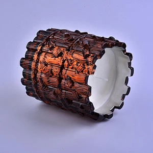 Luxury decorative empty amber tree Glass candle containers