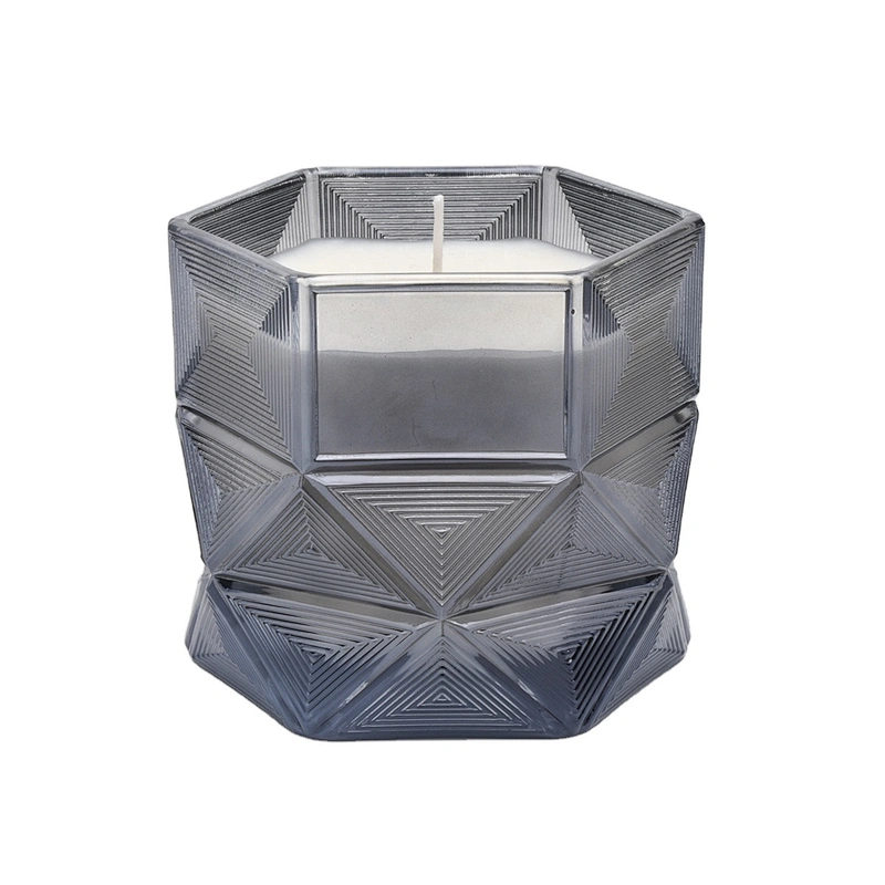 Manufacturer luxury custom black Glass candle jar 10oz 20oz