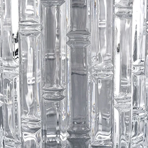 Tansparent cylinder glass vessel with bamboo pattern,  glass candle vessel for candle making