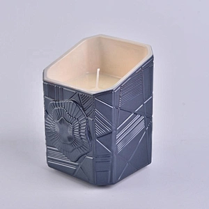 Home decoration luxury votive black Glass candle containers