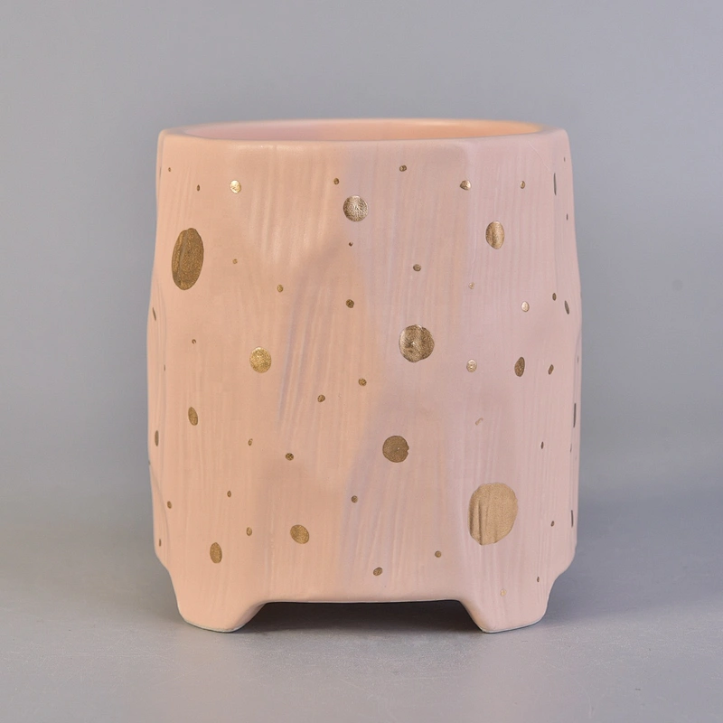 China scented pink ceramic containers for candles home decor