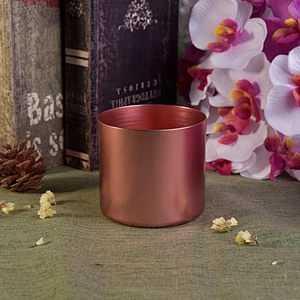 Custom pink candle tealight holder metal candle jar home decoration