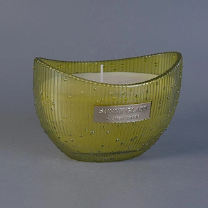 New design wholesales boat shape scented Glass Candle Jar